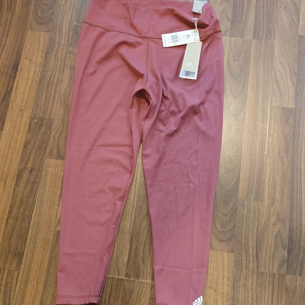 adidas Women's Rose Pink High-Waist Leggings - Picture 10 of 10
